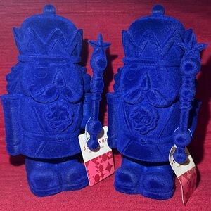 Royal Blue Flocked Nutcrackers~NEW!